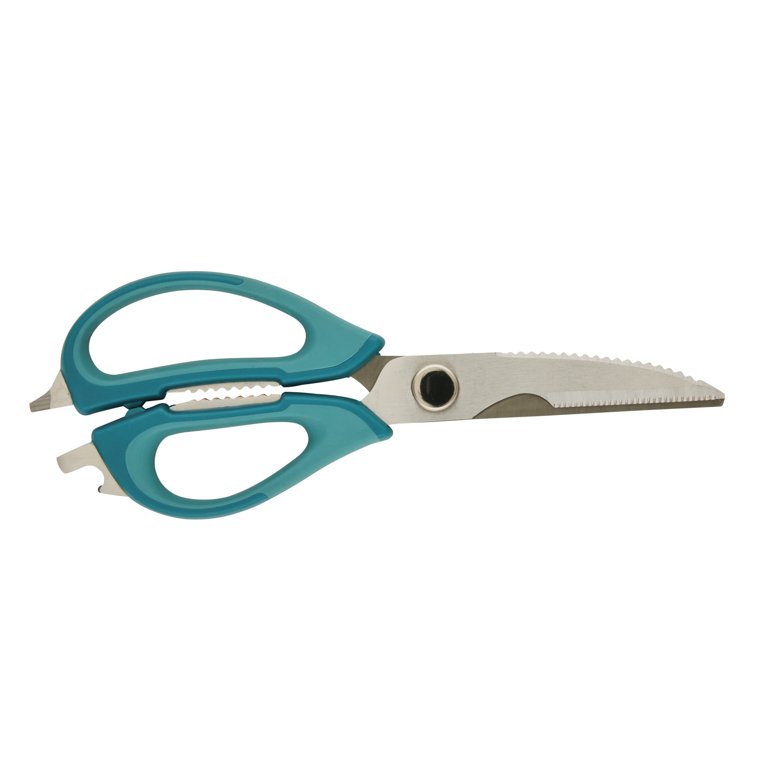 Multi Blade Herb Scissors Aqua Colored Handle Stainless Steel Blades