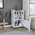 thumbnail image 3 of 2 Open Shelves & 4 Bar Cart With Cabinet - Modern White Practical Cabinet, Shelves, Quality, 3 of 4