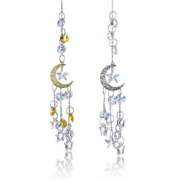 Crystal Suncatcher, Crystal Sun Catcher Ornament for Christmas, Wedding, Home, Garden, and Car Decor, 2 Pcs