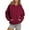 Wine, variant on Fgnfyis Women Solid Basic Letter Loose Pullover Hoodie Long Sleeve with Pocket Drop Shoulder Top Blue L