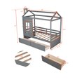 thumbnail image 4 of Bellemave Twin Size House Bed with Drawers House Bed with Storage Wooden Bed Frame with Guard Rails Twin Bed Frame, Gray, 4 of 11