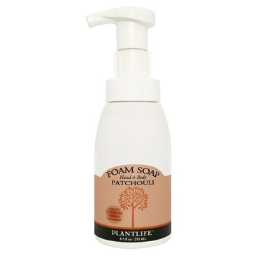 Plantlife Patchouli Foam Soap – Earthy, Moisturizing Hand & Body Wash with Plant-Based Ingredients, Made in California, 8.5 oz