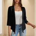 thumbnail image 2 of AKOEE Cotton 3/4 Sleeve Cardigan Womens Bolero Shrugs Open Front Lightweight Soft Outwear Coverups (XL, Black), 2 of 7