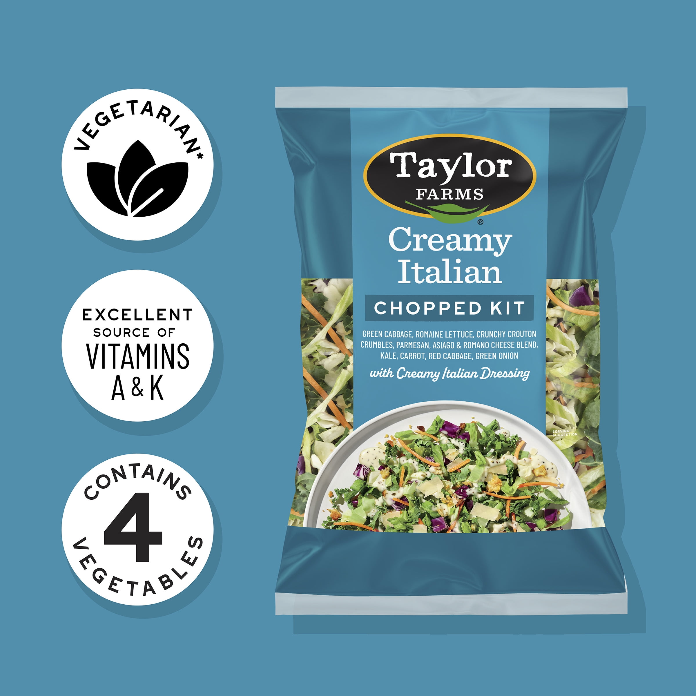 Taylor Farms Creamy Italian Chopped Salad Kit, 11oz, Fresh