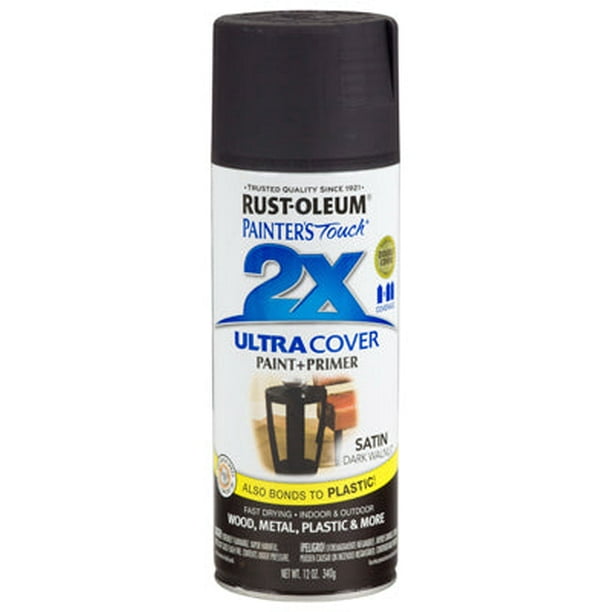 New RustOleum Painter's Touch 2x Spray Paint, 12 Oz, Satin Dark Walnut
