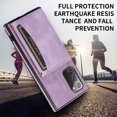 thumbnail image 3 of Design for Samsung Galaxy Note 20 Wallet Case with Tempered Glass Screen Protector PU Leather Credit Card Holder Slot Phone Cases Kickstand Shockproof Protective Cover for Women 6.7" Purple, 3 of 14