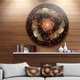 thumbnail image 1 of Designart - Art Mural Floral Extra Grand à Motif de Fleurs Fractales Rouge Or Foncé, 1 of 4