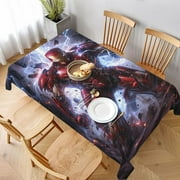 Iron Man Tablecloth Chic Table Cloth Novelty Print Table Cover Waterproof for Dinner Kitchen Picnic Party 54x54in