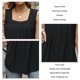 thumbnail image 4 of Camiseta sin mangas para mujer, camiseta sin mangas, ajuste holgado, cuello cuadrado, cómoda para viajes de cita, 4 of 8