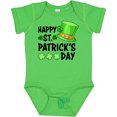 thumbnail image 3 of Inktastic Happy St. Patrick's Day Green Hat and Clovers Boys or Girls Baby Bodysuit, 3 of 5