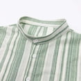 thumbnail image 6 of VgaVtl Short Sleeve Mens Collar Shirts Summer Button up Leisure Turtleneck Holiday Mens Tops Striped Beach, 6 of 7