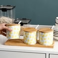 thumbnail image 6 of Cute Cartoon Sugar Bowl With Spoon, Fruit Pattern Sugar Container, Porcelain Moisture And Dustproof Spice Jars, Sugar Pot With Wooden Lid-apple-200ML, 6 of 7