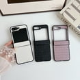 thumbnail image 7 of ELEHOLD Leather Case for Samsung Galaxy Z Flip 6, Crocodile Pattern soft TPU Slim Thin Shockproof Case with Hinge Protection,Black, 7 of 7