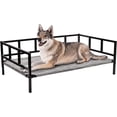 thumbnail image 1 of ZXNYH Metal Elevated Dog Bed, Cooling Raised Pet Cot with Chew Proof and Washable Textilene Mesh, No-Slip Feet and Stable Rustless Frame for Indoor & Outdoor, Medium, Brown, 1 of 6