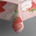thumbnail image 5 of Red Strawberry Plants Fruit Cat Flower Pink Pattern Square Tablecloth,Waterproof Square Table Cover,Wipeable Spillproof Washable Table Cover for Home Kitchen Party Decor 60"x60"(152x152cm), 5 of 6
