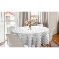 thumbnail image 1 of Skull Round Tablecloth, Skull Design Backdrop with Minimalistic Features Abstract Display, Circle Table Cloth Cover for Dining Room Kitchen Decor, 60", Charcoal Grey White, by Ambesonne, 1 of 2