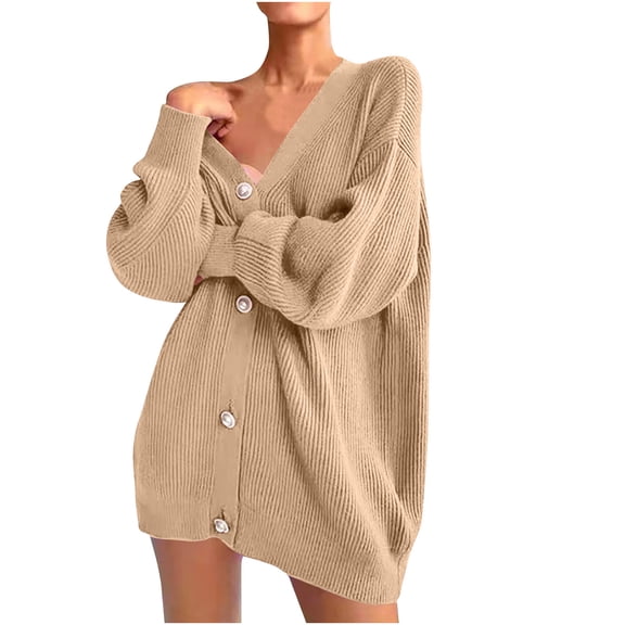 STETMN Plus Size Women's Button Down Sweater Casual Loose Long Sleeve Tops Fall Cozy Knitwear Shirt