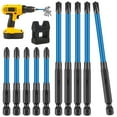 thumbnail image 3 of 10Pcs Screwdriver Bit Set 65/110mm Magnetic Drive Bit Set Cross and Slotted 1/4 Inch Hex Shank Drill Bit Set with Magnetizer for Electric Screwdriver Impact Drill Power Tool, 3 of 11