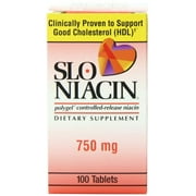 5 Pack - Slo-Niacin Polygel Controlled-Release Niacin, 750mg 100 Tablets Each