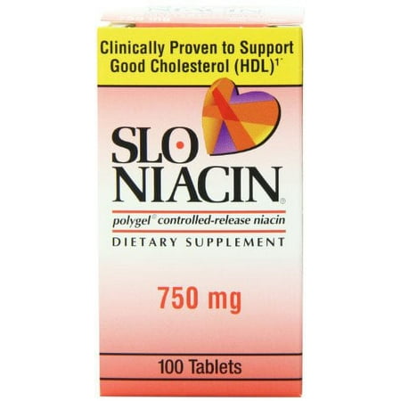 5 Pack - Slo-Niacin Polygel Controlled-Release Niacin, 750mg 100 Tablets Each