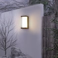 thumbnail image 1 of Aplique de pared LED negro con sensor de movimiento | Resistente al agua IP65 para exteriores e interiores | Luz blanca cálida para porche de 18 W y 1300 lm | Luminaria de pared regulable para, 1 of 7