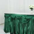 Efavormart Hunter Emerald Green Satin Double Drape Table Skirt for
