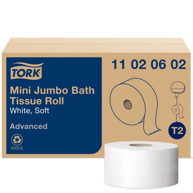 Papel higiénico Tork Mini Jumbo de papel higiénico, 12 x 1075, 2 capas