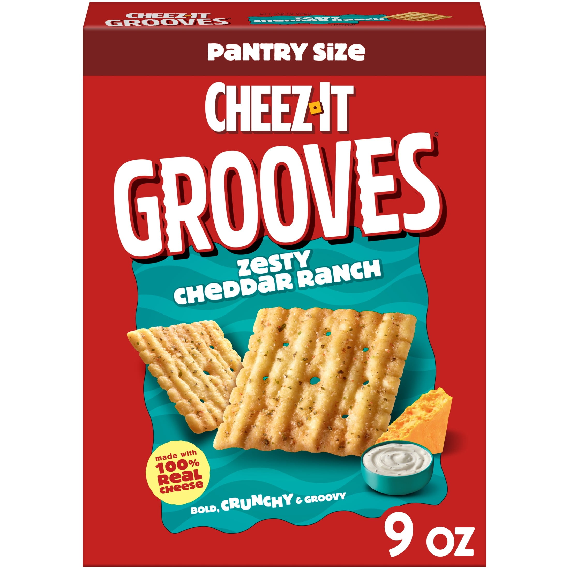 cheece！！ Cheez-It Zesty Cheddar Ranch Cheese Crackers 9 oz, Crunchy