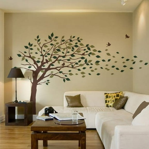 Blowing Leaves Tree Decal - Scheme A