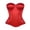 Red, variant on Women's Solid Satin Corset Bustier Strapless Padded Cup Fishbone Slim Hourglass Evening Party Tops Red XXL