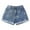 Blue, variant on Glisme Girls Shorts Summer Loose Fashion Personality Casual Thin Denim Shorts Fashionable And Trendy Blue Shorts Size 7-8 Years