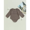 thumbnail image 4 of Wassery Baby Girls Knit Jumpsuit 3M 6M 9M 12M 18M 24M Infant Girls Casual Playsuit Solid Color Loose Long Sleeve Doll Collar Romper for Newborn, 4 of 9