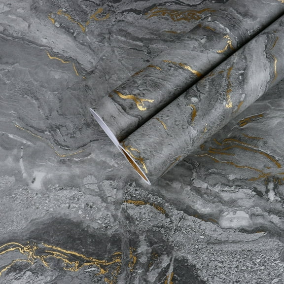 CHIHUT 17.7"x236" Marble Counter Top Peel and Stick Waterproof Dark Grey Matte Marble Contact Paper for Countertops Desk Self Adhesive Marble Wallpaper Vinyl Marble Sticker Countertop for Kitchen