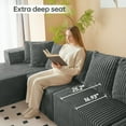 thumbnail image 4 of SOULART 130" Cloud Couch, Dark Gray Corduroy U-Shape Sectional Sofa for Living Room, 4-Seat Oversized Modular Couch, No Assembly, 4 of 12