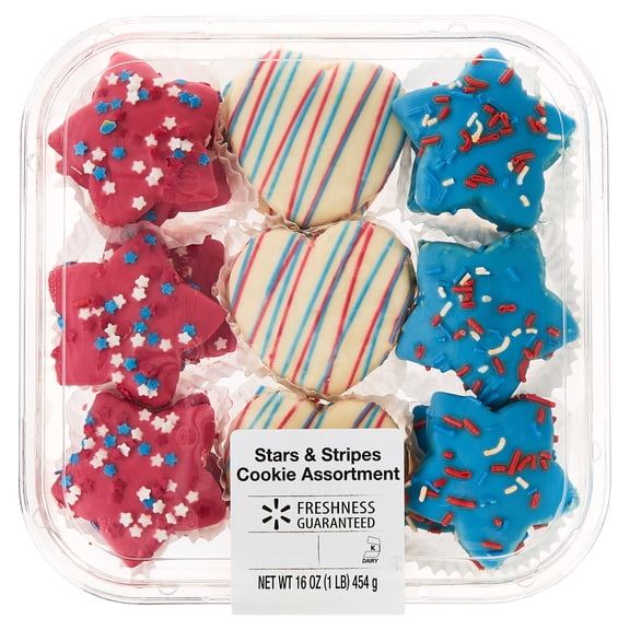 Freshness Guaranteed Stars and Stripes Cookie Assortment, 16 oz, 18 Count