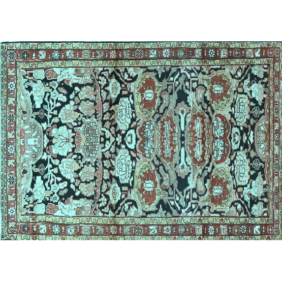 Ahgly Company Indoor Rectangle Persian Light Blue Traditional Area Rugs, 8' x 12'