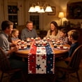 thumbnail image 4 of CaiYueKe Independence Day Table Runner Red White Blue Star Stripes Floral Print Linen Fabric for 4th of July Memorial Day Dining Table Decoration Washable Patriotic Home Decor Gift Idea, 4 of 7