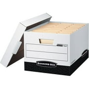 Bankers Box R-Kive Letter/Legal Heavy-Duty FastFold Box, White - Black Small/Large Office