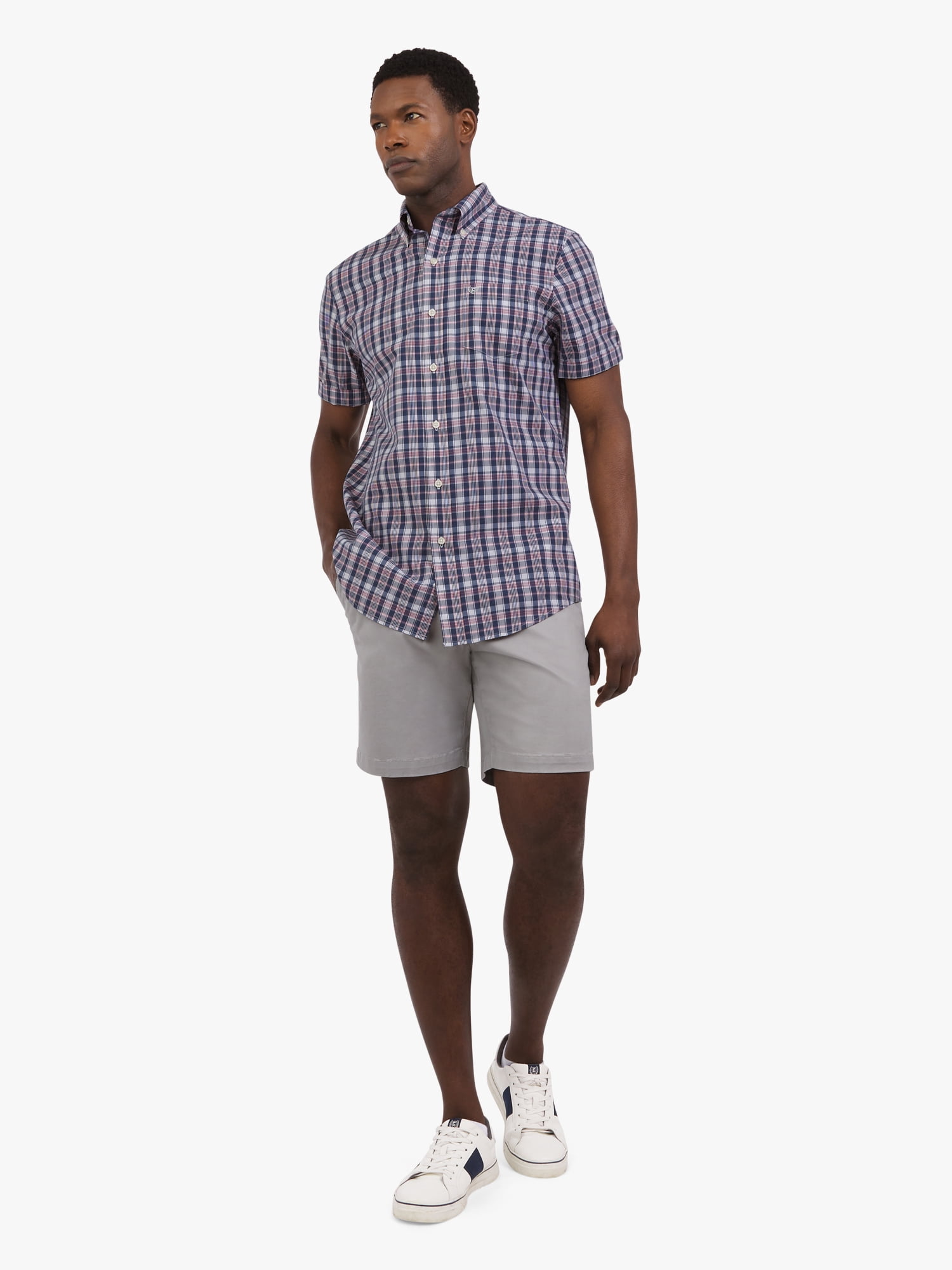 Chaps Men's and Big Men's Short Sleeve CVC Woven Shirt, Sizes S-3XL
