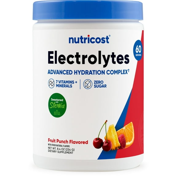Nutricost Electrolyte Complex Powder (60 Servings, Fruit Punch) - Hydration Supplement Drink Mix