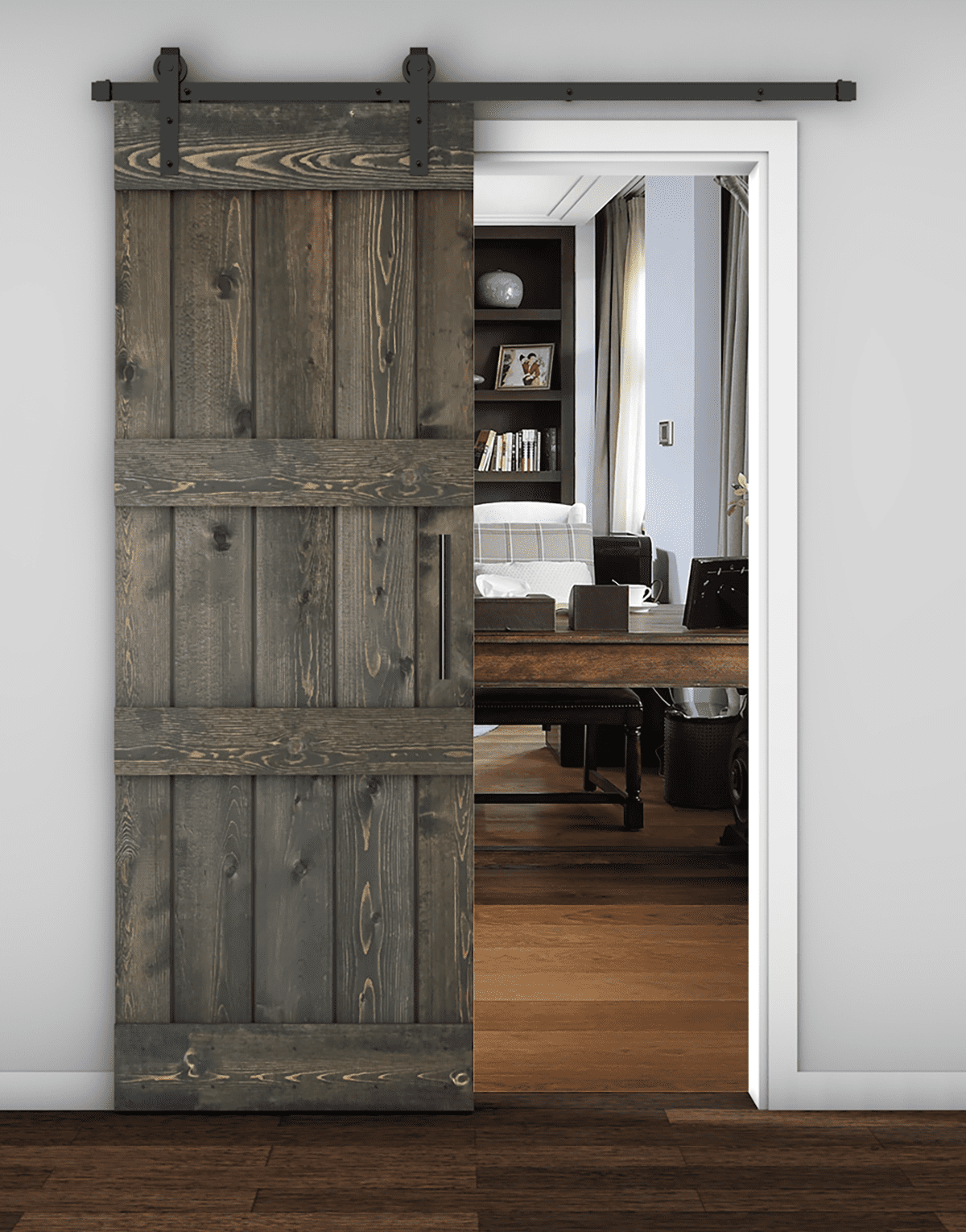Essencaliy 30in x84in Solid Wood Barn Door, MadeinUSA Farmhouse