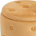 thumbnail image 2 of Sagebrook Home Set of Two Tufted Velvet Storage Ottoman Footrests with Button Accents, 2 of 9