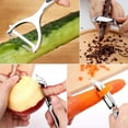 thumbnail image 5 of Zeeyh Set of 2 Y-Shaped Vegetable Peelers, I-Shaped Potato Carrot Peelers, Stainless Steel Fruit Peelers Channel Knife,Potato Peelers for Kitchen,, 5 of 6