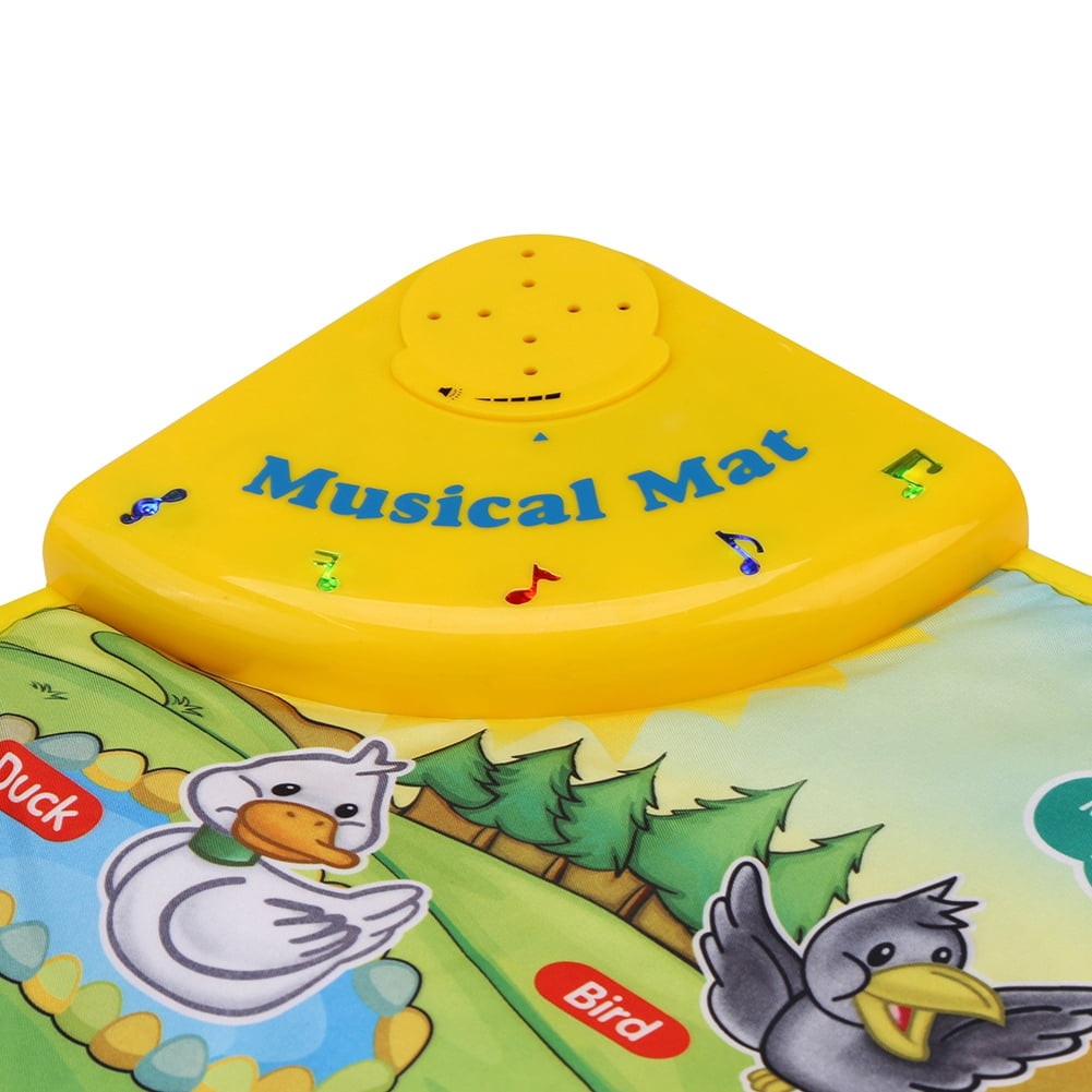 Walfront Baby Musical Mat Kids Piano Carpet Playmat Children Crawling Animal Blanket Educational Music Toy Boys Girls Birthday Christmas Gift
