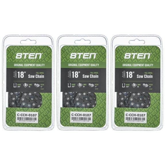 Full Chisel Chainsaw Chain 18 inch .050 3/8 64DL for Echo Jonsered Makita 3 Pack 810-CCC2329H