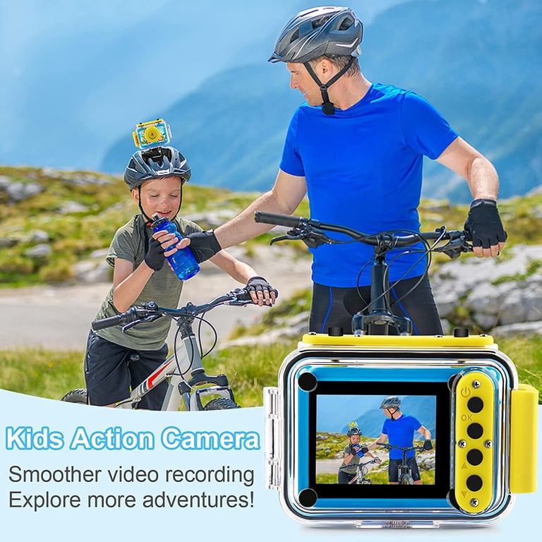 Kids Waterproof Digital Camera - 12MP HD Underwater Action Cam For Children Boys Girls Gift