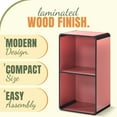 thumbnail image 5 of ZYPPP Dothan 2-Tier Cube Open Bookcase - Space Saving Storage Shelf Organizer Bookshelf, Red, 5 of 8