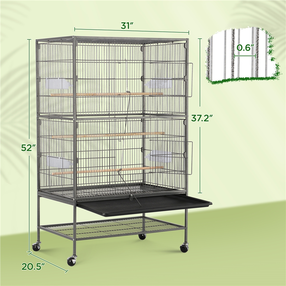 Yaheetech 52" Metal Rolling Bird Cage with Accessories photo 6