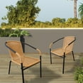 thumbnail image 3 of RTC Group Furniture Stackable Rattan Dining Chair, Set of 4 for Indoor/Outdoor Patio Restaurant, Porch, Backyard Beige, 3 of 18