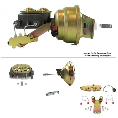 Helix Suspension Brakes & Steering 1968-1974 Chevy Nova Firewall Mount Power 11 in. Single Brake Booster Kit BM Disc & Drum
